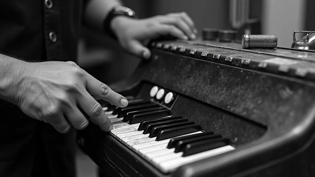 Accordion repairman's hands