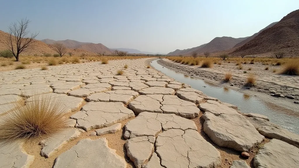 Dry riverbed panorama