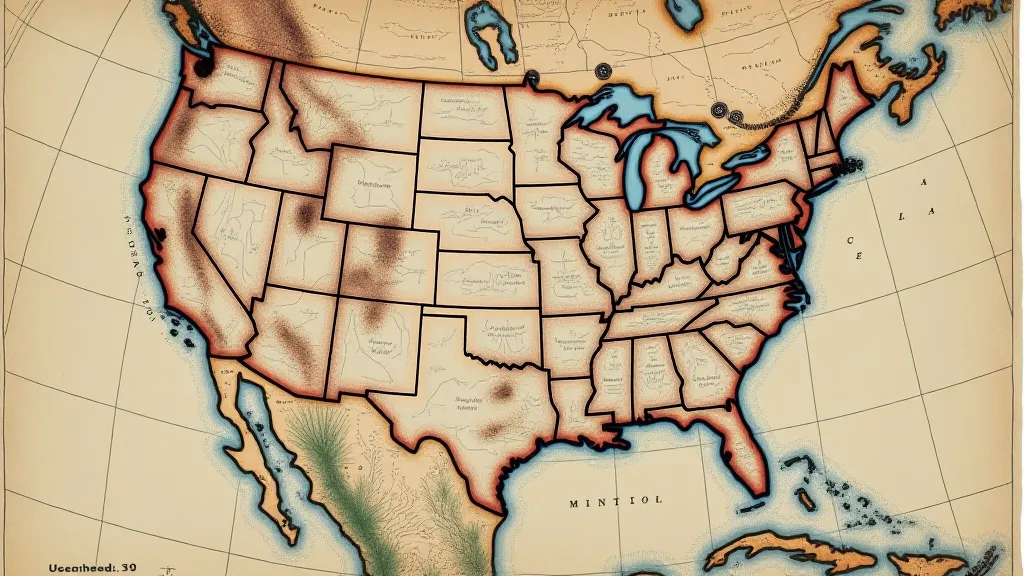 Historical weather map showing plotted symbols