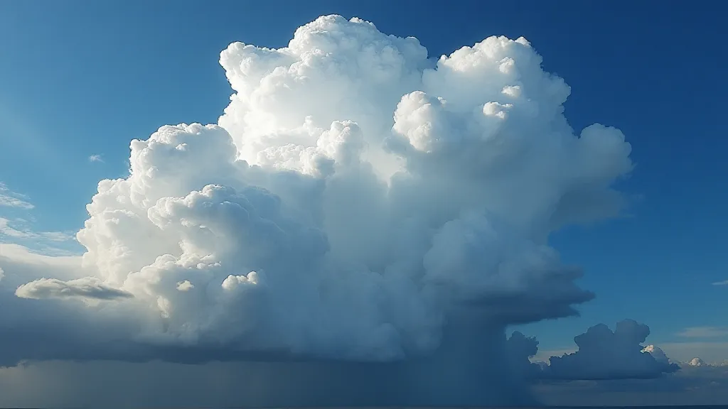 Satellite view of a thunderstorm producing hail